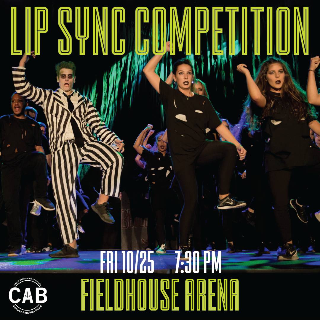Lip sync competition fri 10/25 7:30 p.m. Fieldhouse Arena